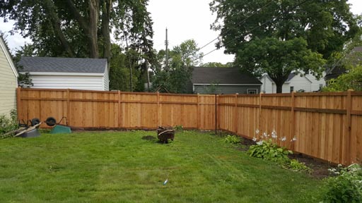 Image of a wood fence installation