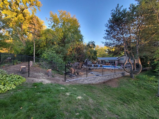 Black chainlink fencing