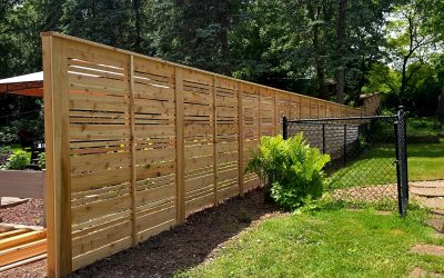 Custom Built Horizontal Red Cedar Fence in Golden Valley, MN